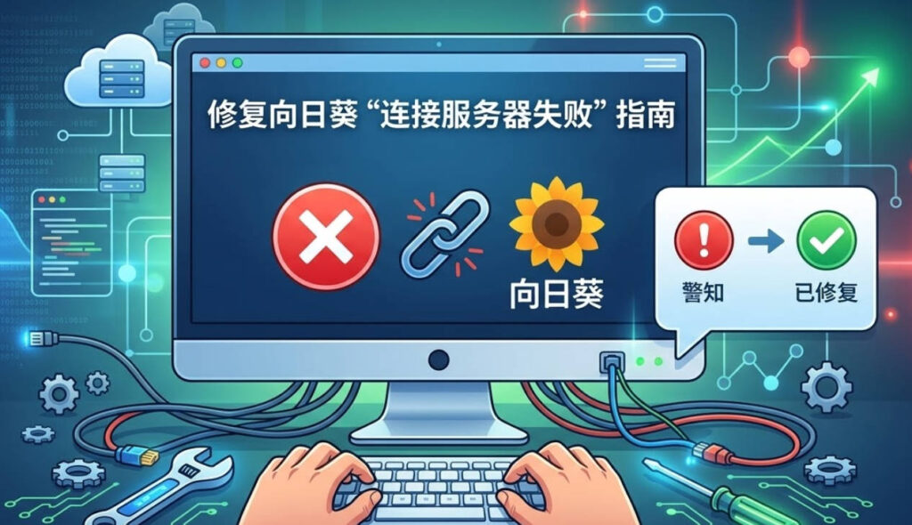 修复向日葵“连接服务器失败”