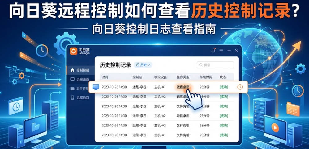 向日葵远程控制如何查看历史控制记录与安全审计