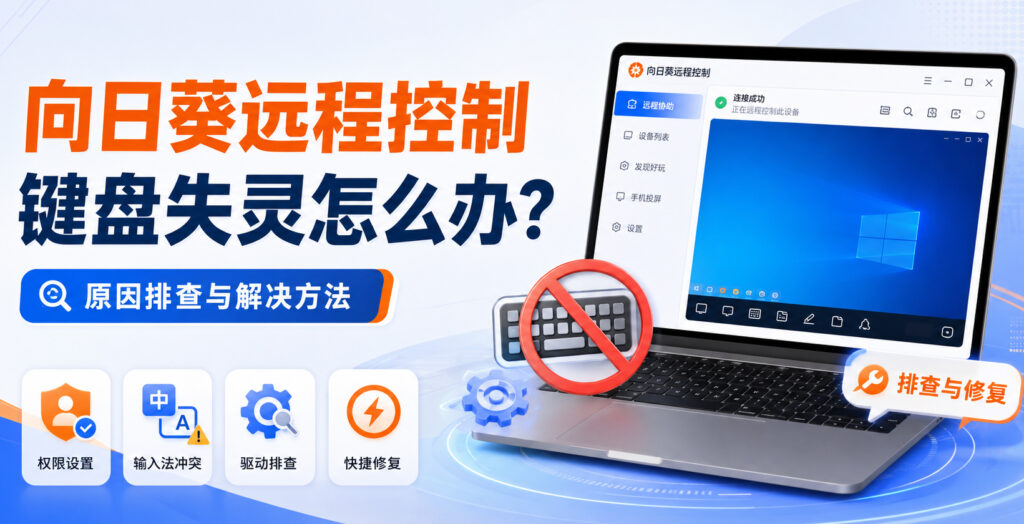 向日葵远程控制键盘失灵怎么办