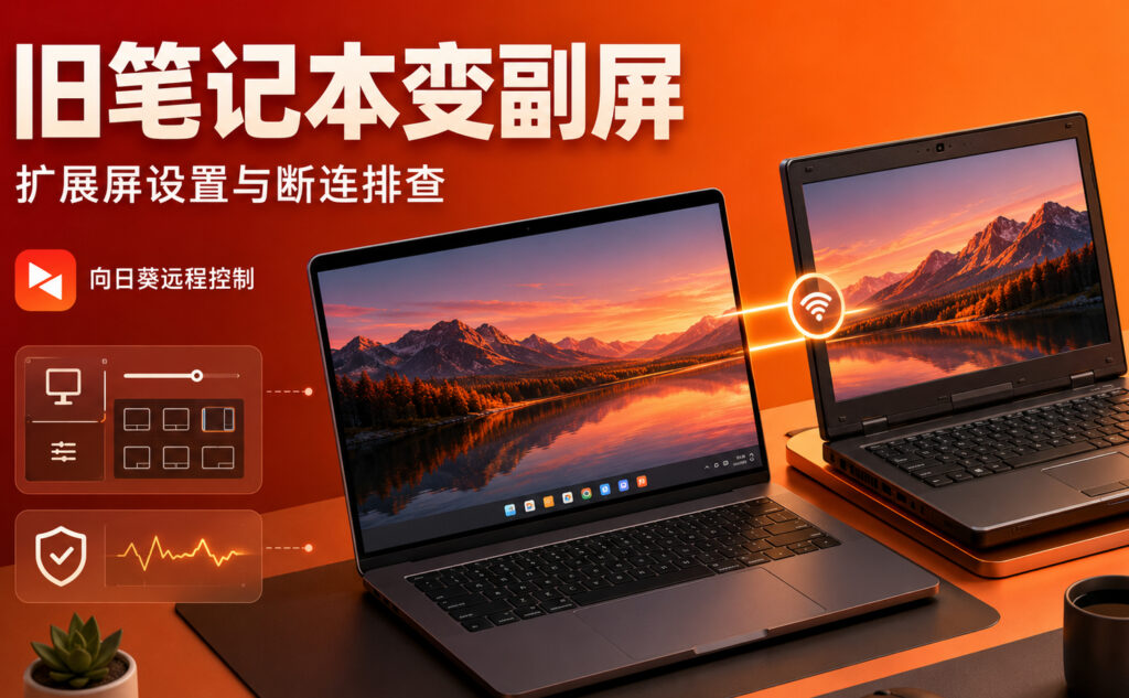 向日葵怎么把旧笔记本变成副屏