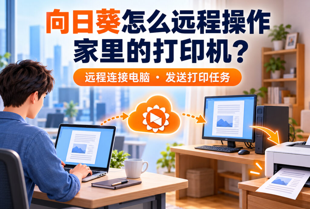 向日葵怎么远程操作家里的打印机